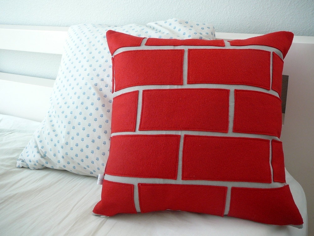 Exposed Red Brick Pillow Pillow Cover Decorative Pillow