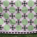 Queen bed quilt in Green, Maroon and Pink 95" X 95"
