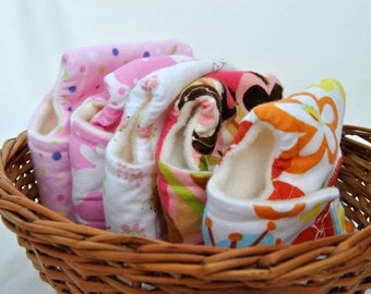 Girl Baby Doll Diaper Set of Five Cloth Diapers