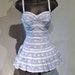 Vintage 1950s 60s CATALINA Skirted Blue and White Stripe Swimsuit