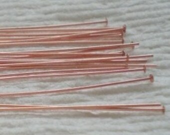 Genuine Copper 2 inch Head Pins 24 ga. 50 or 100 pcs. GC-105