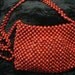 Vintage Pomegrante Red Wood Beaded Shoulder Bag by Majid