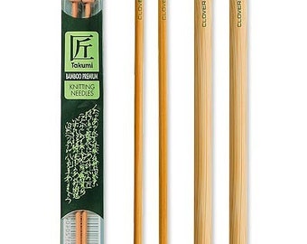 Clover 9 Inch Size 15 Takumi Single Point Bamboo Knitting Needles Part No. 3011-15