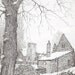 A Cottage Under Snow- Etching