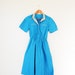 SALE mid century vintage day teal color block dress // blueberry tea