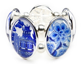 Chinoise Five-Cameo Stretch Bracelet