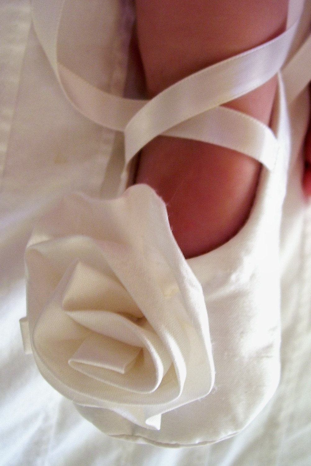 Christening Shoes . Baby Girl Shoes . Infant Ballet Slippers