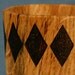 Wooden Pencil Holder Cup Tan Oak Wood with Burned Diamonds