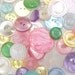 Pretty Pearly Pastel Vintage Sewing Buttons Fashion Trims Scrapbooking Embellishments