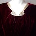 Vintage maroon silk velvet dress - Extra Large - 3/4 sleeves