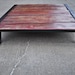 Vintage Industrial Moldmaker's Table / RED - coffee table - 48x36x8 - rustic - furniture - repurpose - salvage - iron - distress - steampunk