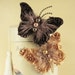 Butterfly Kiss Collection - Backstage Moulin brown tan fabric butterflies with feather