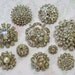 10 pcs Assorted Acrylic Metal Rhinestone Buttons with Shank on the back Round Diamante Crystal for Hair Flower Wedding Pillow Napkin garment