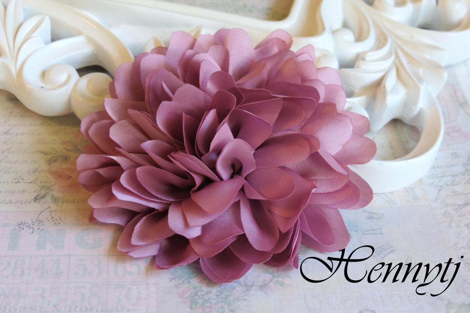 New to the shop Dirty Pink Dahlia Silk Flower Millinery