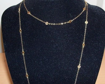 Long Gold Disc Necklace Courtney Cox Cougar Town Gold 48