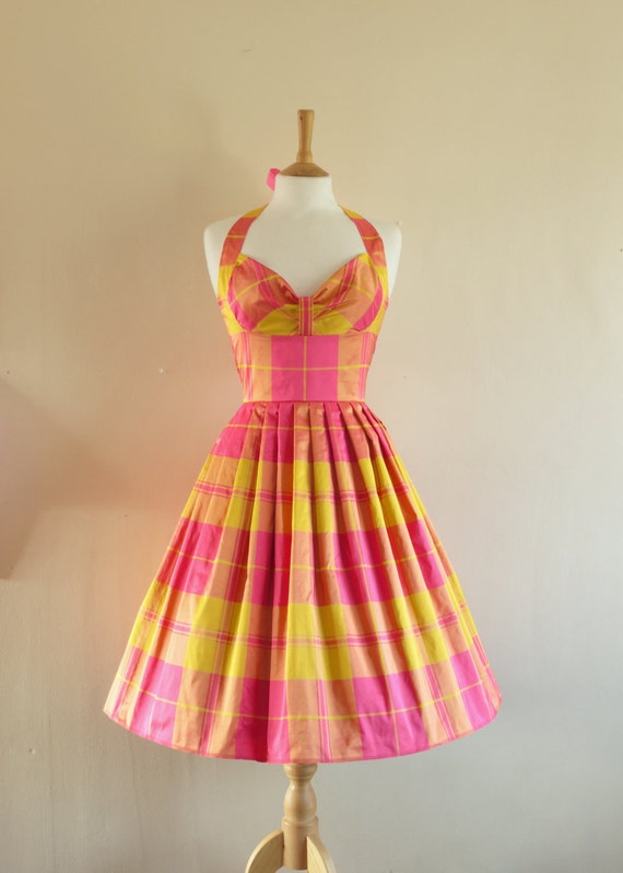 yellow and pink combination gown