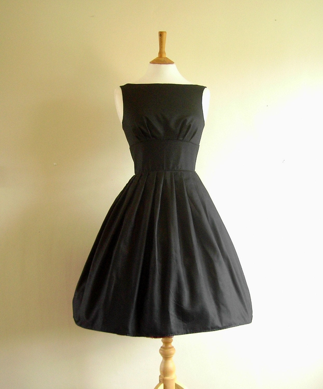 Black Cotton Tiffany Cocktail Dress size UK 12 US 8-10