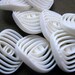 Vintage White buttons Set of 8 pierced lattice Mid Century SMALL