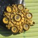 BRIGHT sun antique yellow patina charm 1 pc