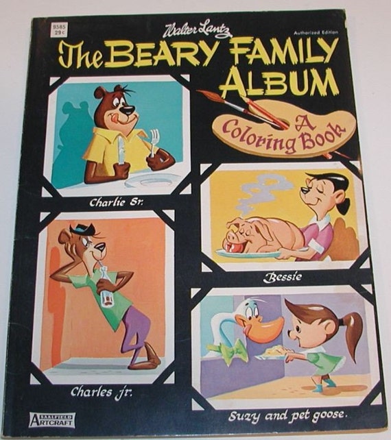 Download Vintage 60's Walter Lantz The Beary Family Album Coloring