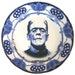 Flow Blue Frankenstein Portrait Plate - Altered Antique Plate