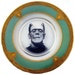 Flow Blue Frankenstein Portrait Plate - Altered Antique Glass Plate