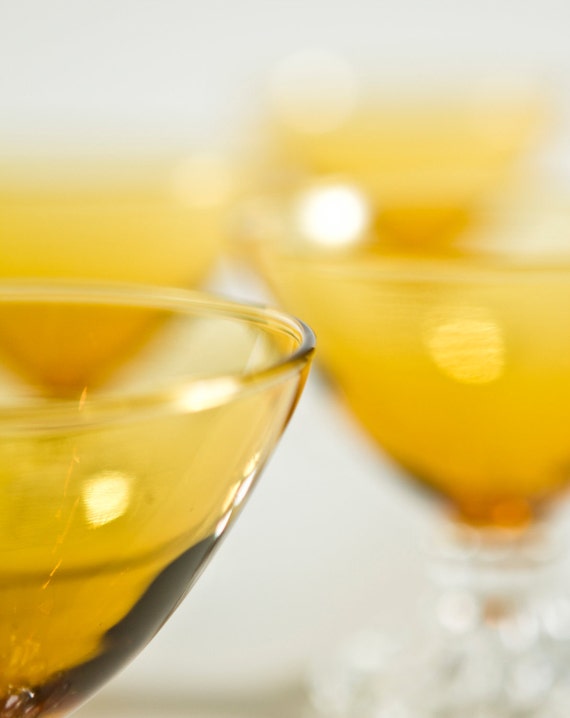 Yellow Cocktail Glasses Set of Four