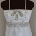 Vintage 1960's Silver Brocade and Beaded Gown with Train (xxs-xs)