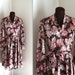 1970s Day Dress / Floral Print Dress / Full Skirt Dress (m-l)