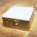 Hinged Pill Box with Confetti Lucite Lid Unsigned