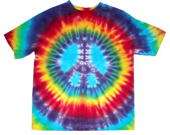 Peace Sign Tie Dye Childs Hippie T Shirt Toddler Youth by TDFT