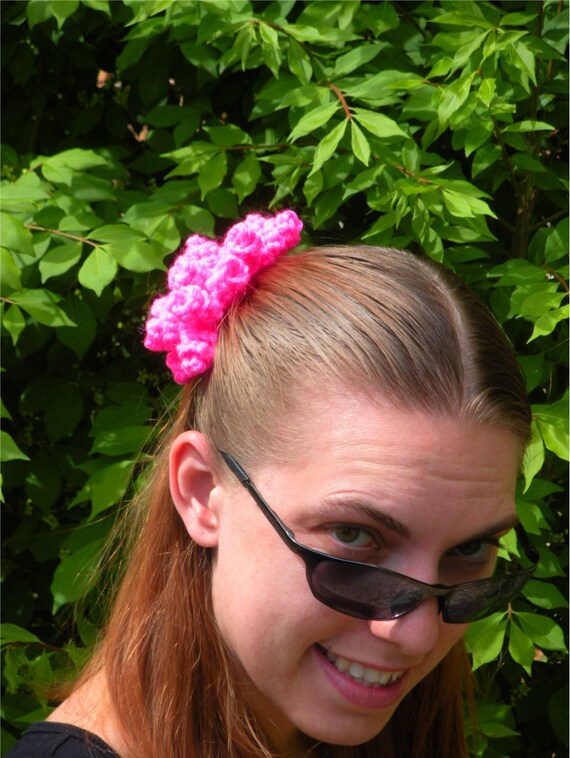 PDF PATTERN Crochet Curliecue Barrette Hat or Hair Accessory