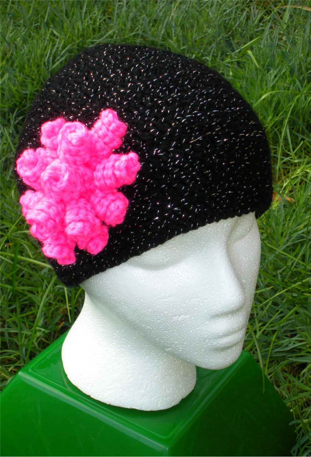 PDF PATTERN Crochet Curliecue Barrette Hat or Hair Accessory