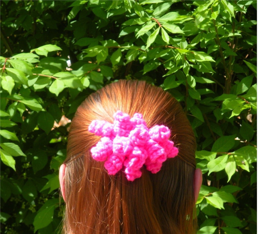 PDF PATTERN Crochet Curliecue Barrette Hat or Hair Accessory