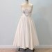 1950s Wedding Dress, 50s Ivory White Strapless Formal Party Dress, Beaded Sequin Sweetheart Bust, Full Circle Skirt, XS Wedding Dress
