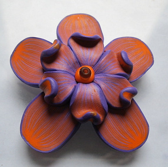 Polymer clay flower pendant and bead tutorial PDF form