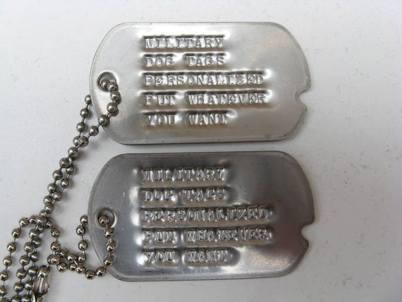 Genuine Custom Notched Military Dog Tag Set by DogTagsandParacord