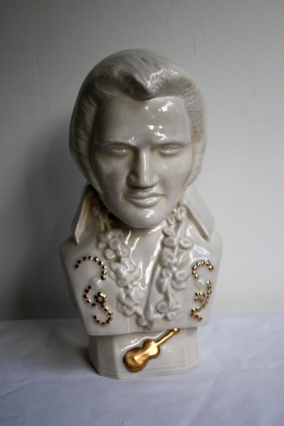 elvis love ceramic handpainted bust