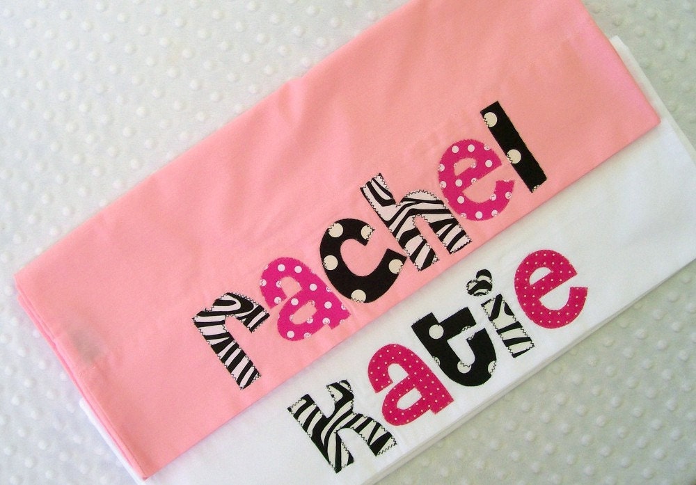 Two Personalized Pillowcases Choose Your by thatstoocuteboutique