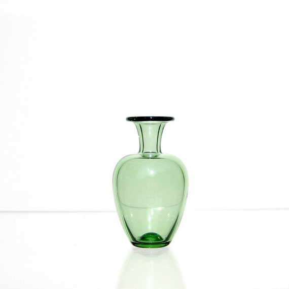 Miniature Vase in Green Hand Blown Glass