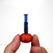 Miniature Bottle in Red and Cobalt Blue, Hand Blown Glass