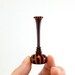 Hand Blown Glass Miniature Vase in Orange and Black Stripes