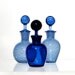 Perfume Bottle or Small Jar, Cobalt Blue Hand Blown Glass