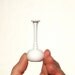 Miniature Glass Vase in White, Hand Blown Glass