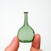 Miniature Scalloped Flat Bottle in Green, Hand Blown Glass