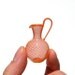 Miniature Pitcher in Orange Stripes, Hand Blown Glass