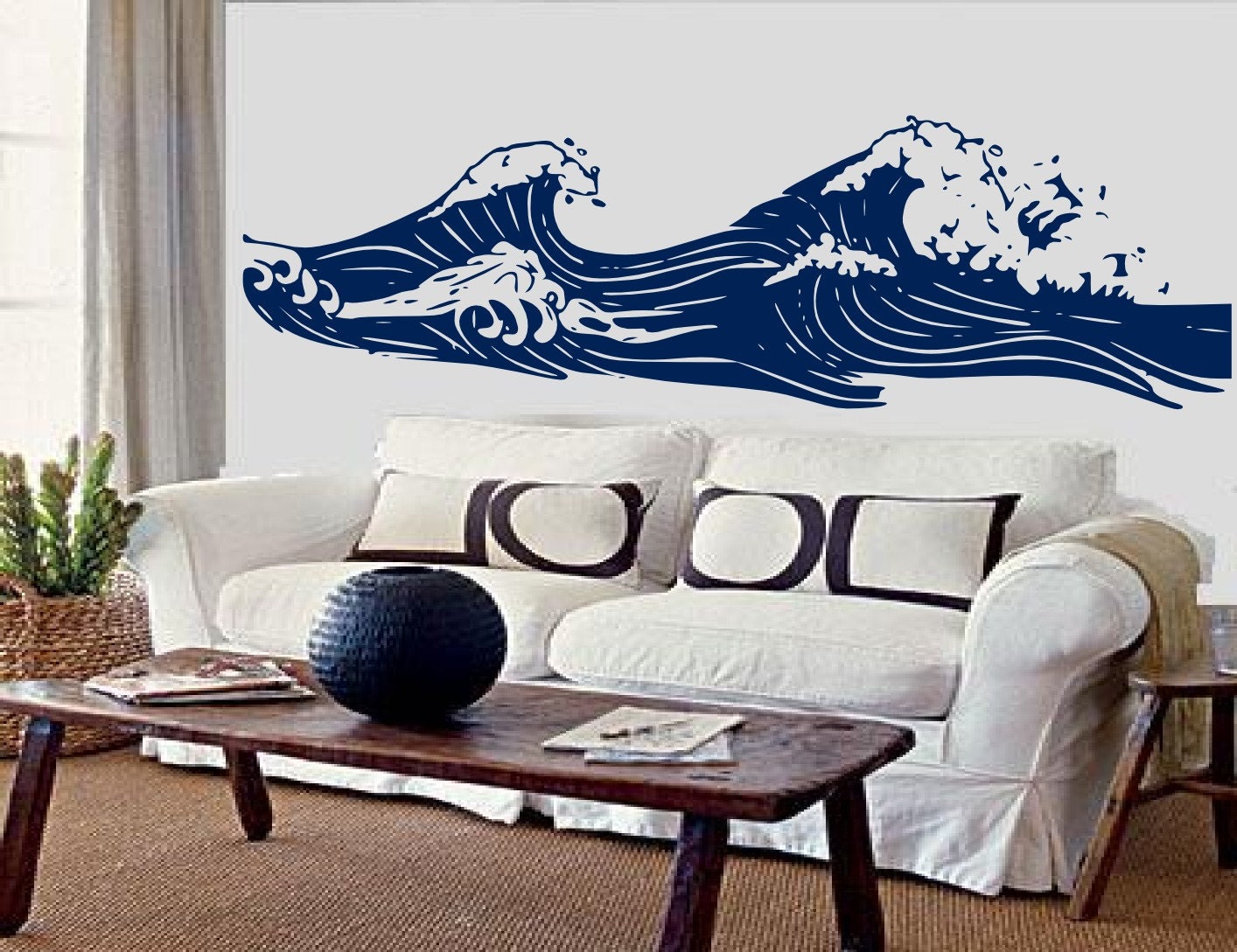 Vintage style wave surf art Vinyl decal wall by 3rdAveShore
