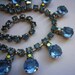 Vintage Blue Rhinestone Necklace / 1960s Mad Men / 1950s Mid Century / Something Blue / Wedding / Statement