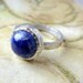Defiantly Denim, Handmade Lapis Lazuli Ring, Sterling Silver, OOAK Size 6.25