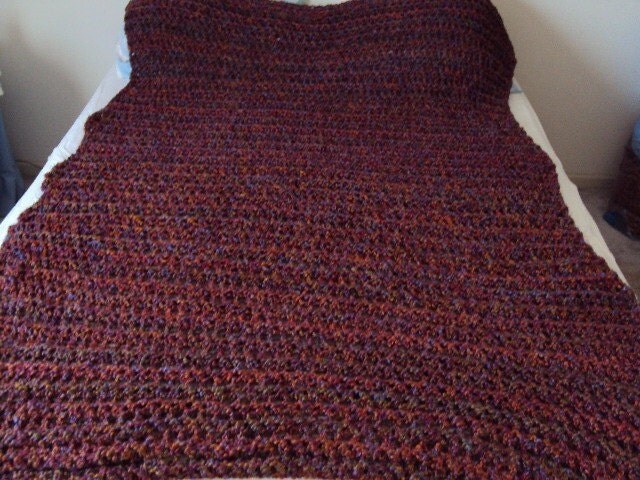 Crochet Afghan or Blanket Party Color using Homespun Yarn